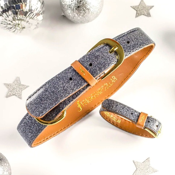 FriendshipCollar Other - Friendship Dog Collar 
Sparkly Gray and Tan Dog Collar Set